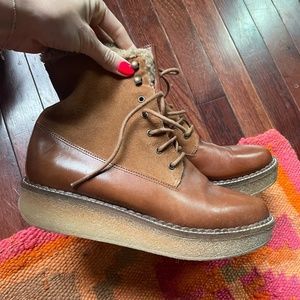 Camel Leather Shearling Boot // Schmoove Size 40 (FINAL price drop!)